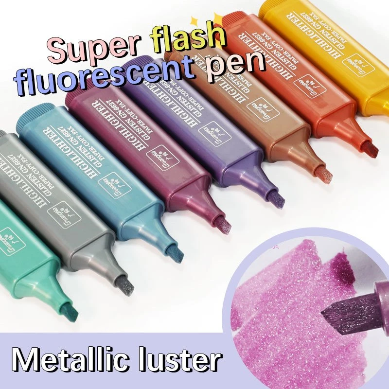 8 Litir Metallic Glitter Highlighter sett