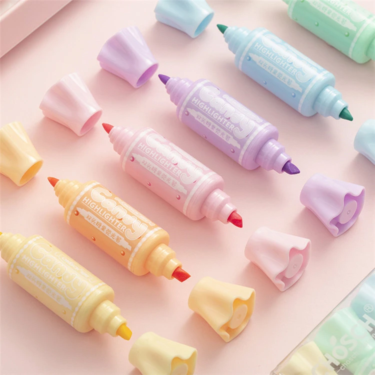 6 stk Mini Candy Shape Highlighter merkipenni