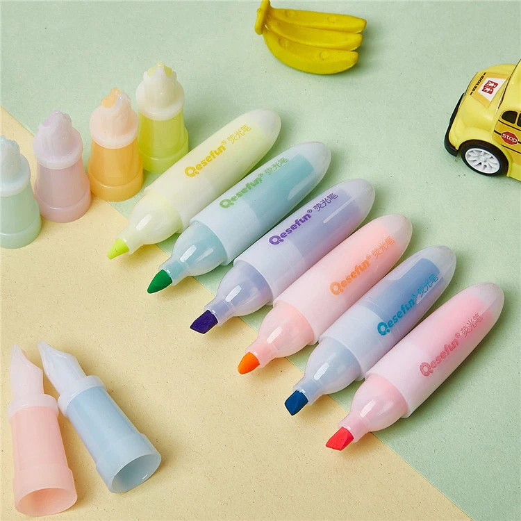 6 stk Lítill Fountain Pen Shape Highlighter
