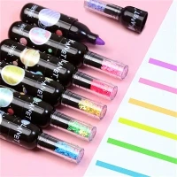 6 stk Cute Planet Wine Bottle Mini Highlighter