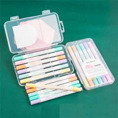 6 stk Pastel litir hápunktarar með tveimur oddum
