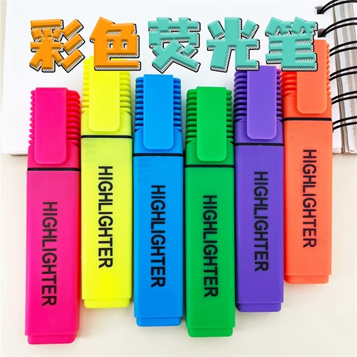 6 litasett Candy Color Highlighter merkipenni